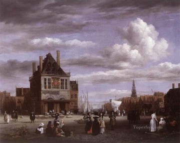  Isaakszoon Lienzo - La Plaza Dam en Amsterdam Jacob Isaakszoon van Ruisdael